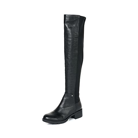 millie's/妙丽冬季专柜同款黑色时尚女皮靴LXT81DC5