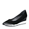 Millie's/妙丽秋专柜同款黑色羊绒皮女单鞋LB904CQ6