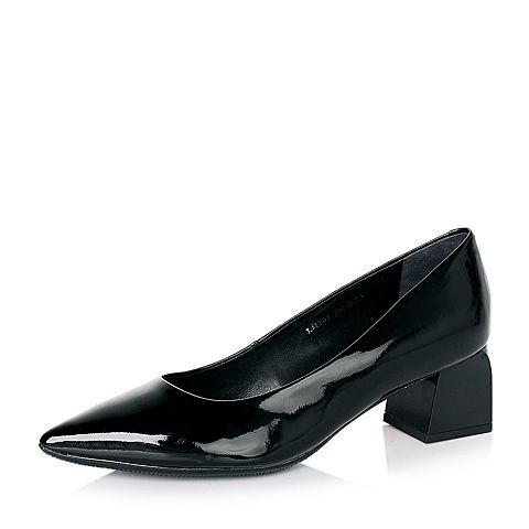millie's/妙丽秋专柜同款黑色漆牛皮女单鞋LH701CQ6