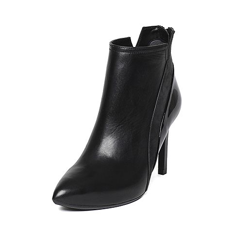 millie's/妙丽冬季专柜同款黑/灰色时尚女皮靴LXM63DD6