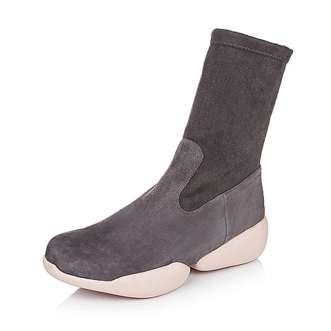 millie's/妙丽冬专柜同款羊绒弹力布休闲女中靴（皮里）LC461DZ6