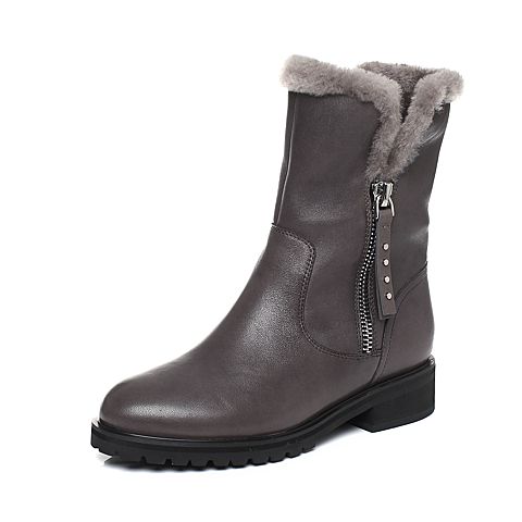 millie's/妙丽冬季专柜同款羊皮时尚女靴(毛里)LK863DS7