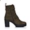 millie's/妙丽冬季新款牛皮时尚马丁靴粗跟女短靴LK247DD7