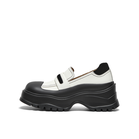 millie's妙丽2024春新款时尚撞色复古皮鞋百搭乐福鞋女31959AM4