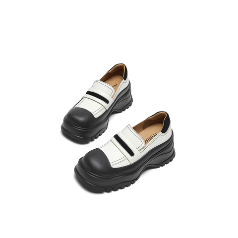 millie's妙丽2024春新款时尚撞色复古皮鞋百搭乐福鞋女31959AM4