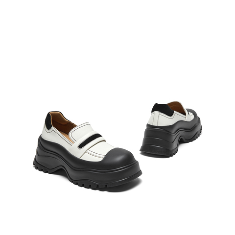 millie's妙丽2024春新款时尚撞色复古皮鞋百搭乐福鞋女31959AM4