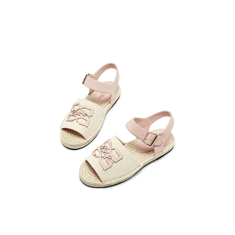 millie's妙丽2024夏时尚复古编织底金属扣舒适凉鞋女XL083BL4