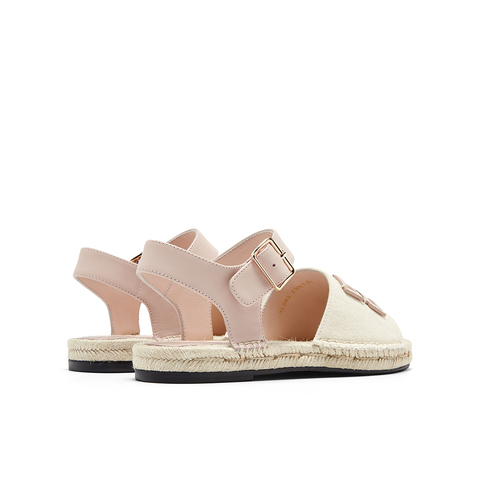 millie's妙丽2024夏时尚复古编织底金属扣舒适凉鞋女XL083BL4