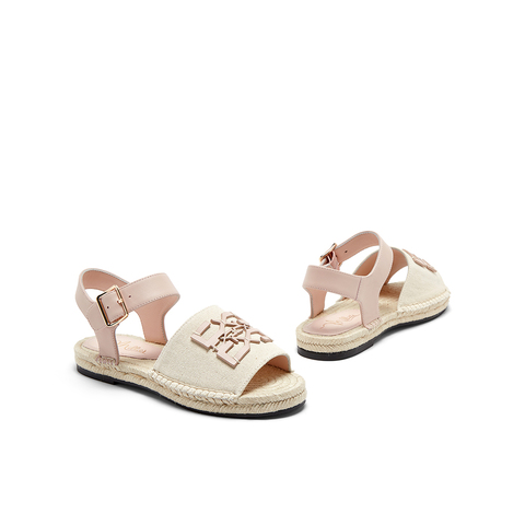 millie's妙丽2024夏时尚复古编织底金属扣舒适凉鞋女XL083BL4