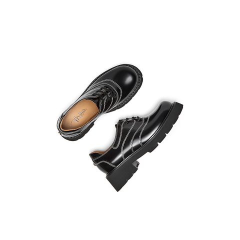 millie's妙丽2024秋季上班通勤舒适圆头德比鞋单鞋女LDQ03CA4