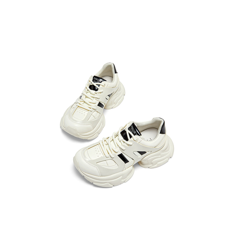 millie's妙丽2024年秋季皮面拼色厚底运动老爹休闲鞋20793CM4