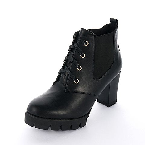 15MINS/15分钟冬季专柜同款黑色PU女靴B5R1DDD5