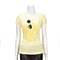 MOUSSY 专柜同款 女款黄色字母图案圆领短袖T恤0106SQ90-1630