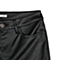 MOUSSY 专柜同款 女款黑色中腰小脚修身皮裤0106AT30-7640