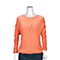 MOUSSY 专柜同款 女款橘色雪纺拼接针织衫0106SA80-1570