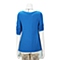 MOUSSY 专柜同款 女款蓝色内层雪纺针织衫0106SA80-1790