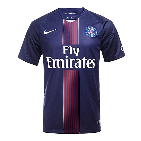 NIKE耐克新款男子巴黎圣日耳曼PSG主场球迷版球衣T恤776929-410