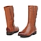 SENDA/森达冬季专柜同款 女士棕蜡牛皮女皮靴（绒里）4NJ62DZ3