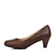 SENDA/森达秋季专柜同款 女士棕色蜡羊皮女皮鞋4BD04CQ3舒适通勤OL女单鞋