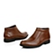 Senda/森达冬季棕色牛皮男低靴（绒里）F2662DD4正装时尚商务男靴婚鞋