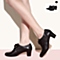 SENDA/森达春季专柜同款 女士黑色蜡牛皮女皮鞋4BC21AM4时尚白领中跟圆头女单鞋