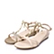 Senda/森达夏季专柜同款米色羊皮女凉鞋4GD15BL4