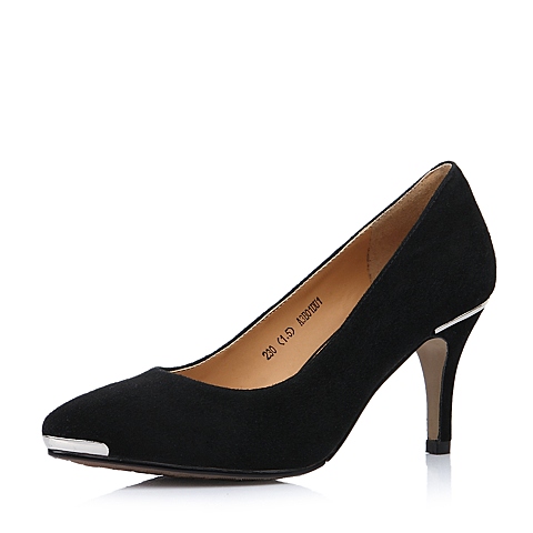 SENDA/森达春季专柜同款 女士黑色羊绒皮女皮鞋A3B01AQ4