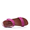 SENDA/森达桃红色牛皮108-6BL4女凉鞋夏季简单超舒适软底时尚休闲女鞋