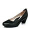Senda/森达春季专柜同款黑色蜡羊皮浅口女单鞋A3M01AQ5