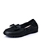 Senda/森达春季专柜同款黑色软牛皮革浅口女皮鞋I3L06AQ5