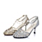 Senda/森达夏季专柜同款银色砂布女凉鞋E3D04BL5