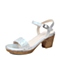 Senda/森达夏季专柜同款银色羊皮女凉鞋E3G03BL5 专柜1