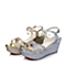 Senda/森达夏季专柜同款金色砂布女凉鞋E3J02BL5