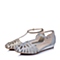 Senda/森达夏季专柜同款银色砂布女凉鞋E3V02BL5
