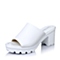 Senda/森达夏季专柜同款白色牛皮女拖鞋E3K05BT5