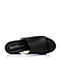 Senda/森达夏季专柜同款黑色牛皮女拖鞋E3K05BT5