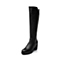 Senda/森达冬季黑色时尚舒适牛皮/人造革女皮靴59960DG5(皮里)