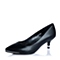 Senda/森达秋季专柜同款黑色小牛皮浅口女单鞋J3G01CQ5
