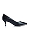 Senda/森达秋季专柜同款黑色小牛皮浅口女单鞋J3G01CQ5