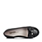 Senda/森达秋季专柜同款黑色蜡羊皮/黑漆牛皮浅口女单鞋J3V02CQ5