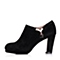 Senda/森达秋季专柜同款黑色羊绒皮女单鞋3LS10CM5