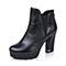 Senda/森达冬季专柜同款黑色牛皮女靴（绒里）3PE28DD5