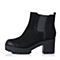 Senda/森达冬季专柜同款黑色磨砂牛皮女靴3PJ24DD5