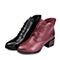 Senda/森达冬季专柜同款紫红色牛皮女靴3PP18DD5