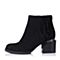 Senda/森达冬季专柜同款黑色羊绒皮女靴3WA16DD5