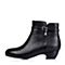 Senda/森达冬季专柜同款黑色软牛皮女靴4MS41DD5