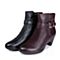 Senda/森达冬季专柜同款啡色蜡牛皮女靴（皮里）M3O44DD5