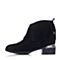 Senda/森达冬季专柜同款黑色牛绒皮女靴M3X43DD5