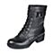 Senda/森达冬季专柜同款黑色牛皮女靴(皮里)3WX11DZ5
