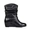 Senda/森达冬季专柜同款黑色软牛皮女靴（皮里）M3W61DZ5